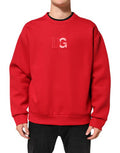 Red Dg Logo Crew Neck Men Sweatshirt Sweater Cotton Nylon Clothing