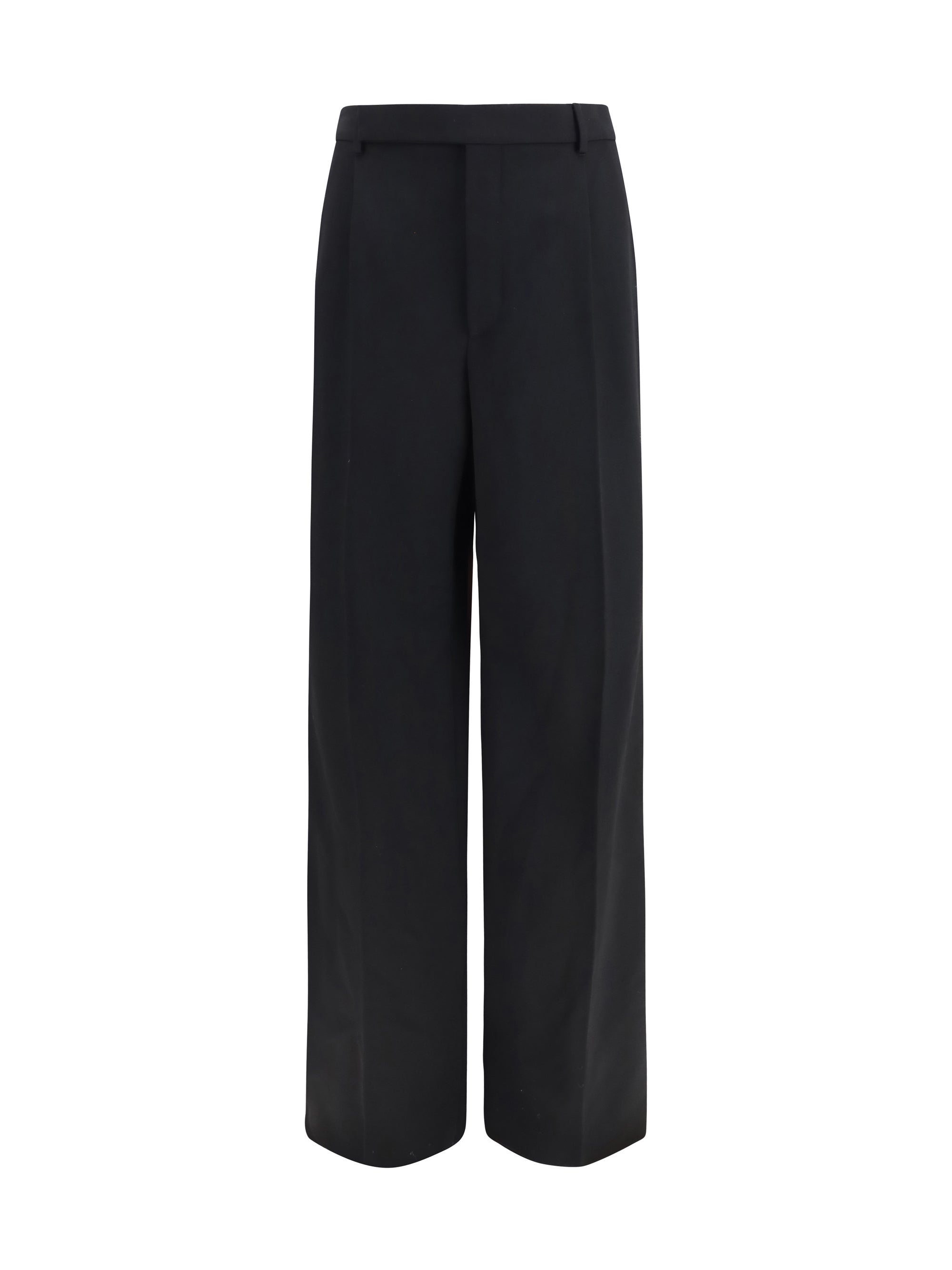 Saint Laurent Grain de Poudre Wool Trousers — Black