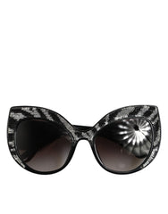 Women's Black Silver Sequin Butterfly Polarized Sunglasses | 100