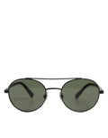Women's Matte Black Steel Frame Gray Lens Sunglasses