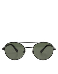 Women's Matte Black Steel Frame Gray Lens Sunglasses