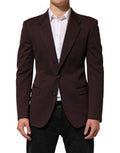 Men's Maroon Cotton 2 Buttons Suit Jacket Blazer Co+pa