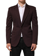 Men's Maroon Cotton 2 Buttons Suit Jacket Blazer Co+pa