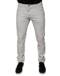 White Cotton Stretch Skinny Men Denim Jeans Co+02 Clothing