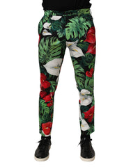 Men's Multicolor Floral Print Cotton Tapered Pants Co+03
