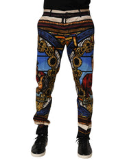 Men's Multicolor Julias Ceasar Print Tapered Pants Co+03