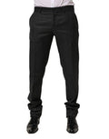 Men's Wool Formal Dress Trousers Black