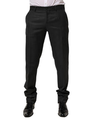 Men's Wool Formal Dress Trousers Black