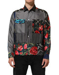 Men's Multicolor Patchwork Long Sleeves Silk Shirt