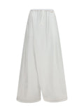 Marni Draping Wide-Leg Cotton Trousers — White