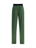 Tom Ford Pantalón de Satén de Seda Elástica — Verde