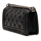 Old Medium Quilted Suede Chesterfield Boy Flap
