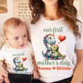 Personalizado lindo animal mamá abrazos bebé 100% algodón bebé body a juego camiseta con nombres primer regalo del día de la madre para recién nacido nueva mamá