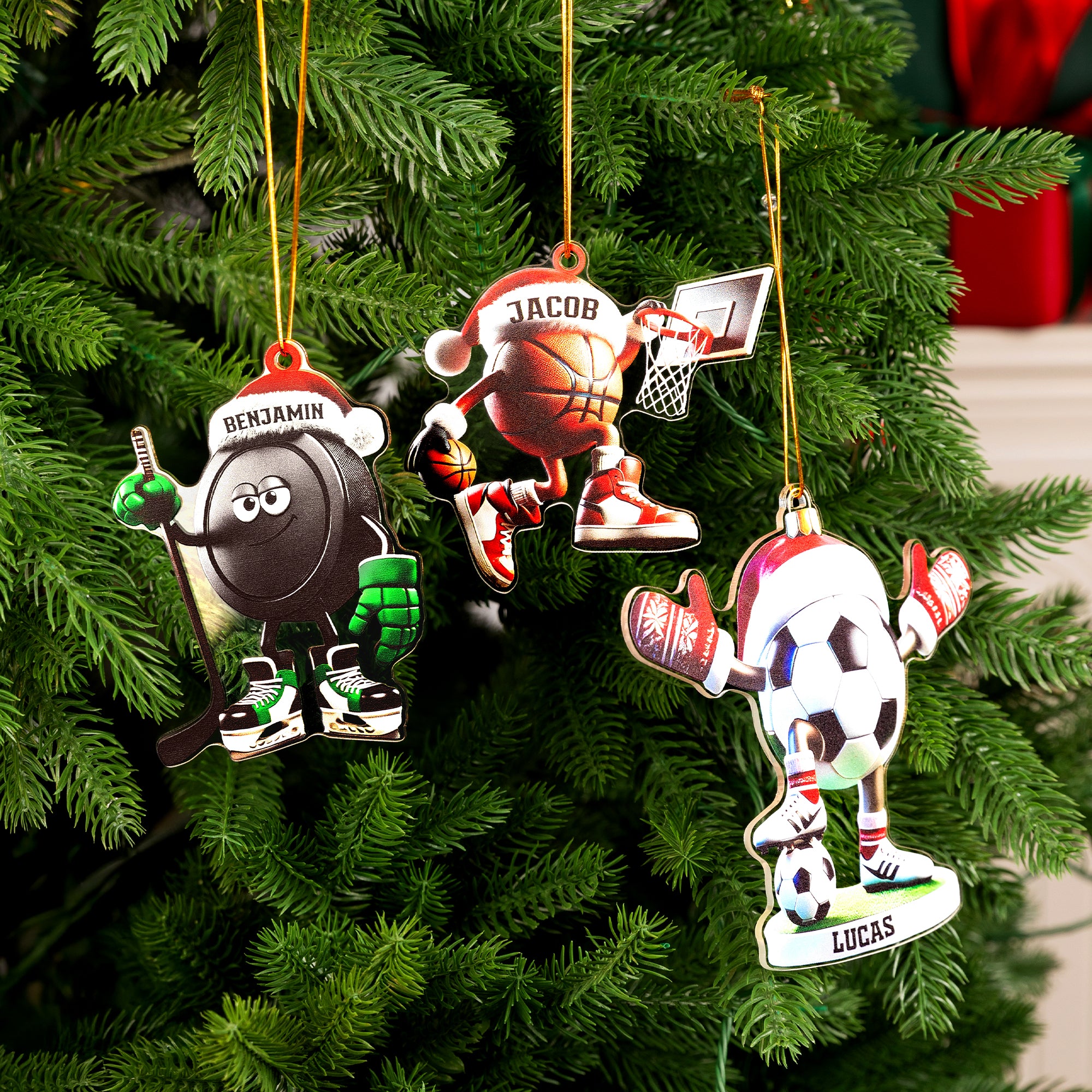 Adorno navideño acrílico personalizado multideporte con nombre Regalo de Navidad para deportistas Entrenadores