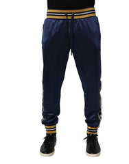 Men's Striped Nylon Joggers Blue
