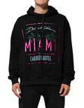 Black Printed Hooded Men Sweatshirt Sweater Clothing