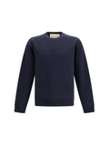 Valentino Logo-Embroidered Cotton Sweatshirt — Navy