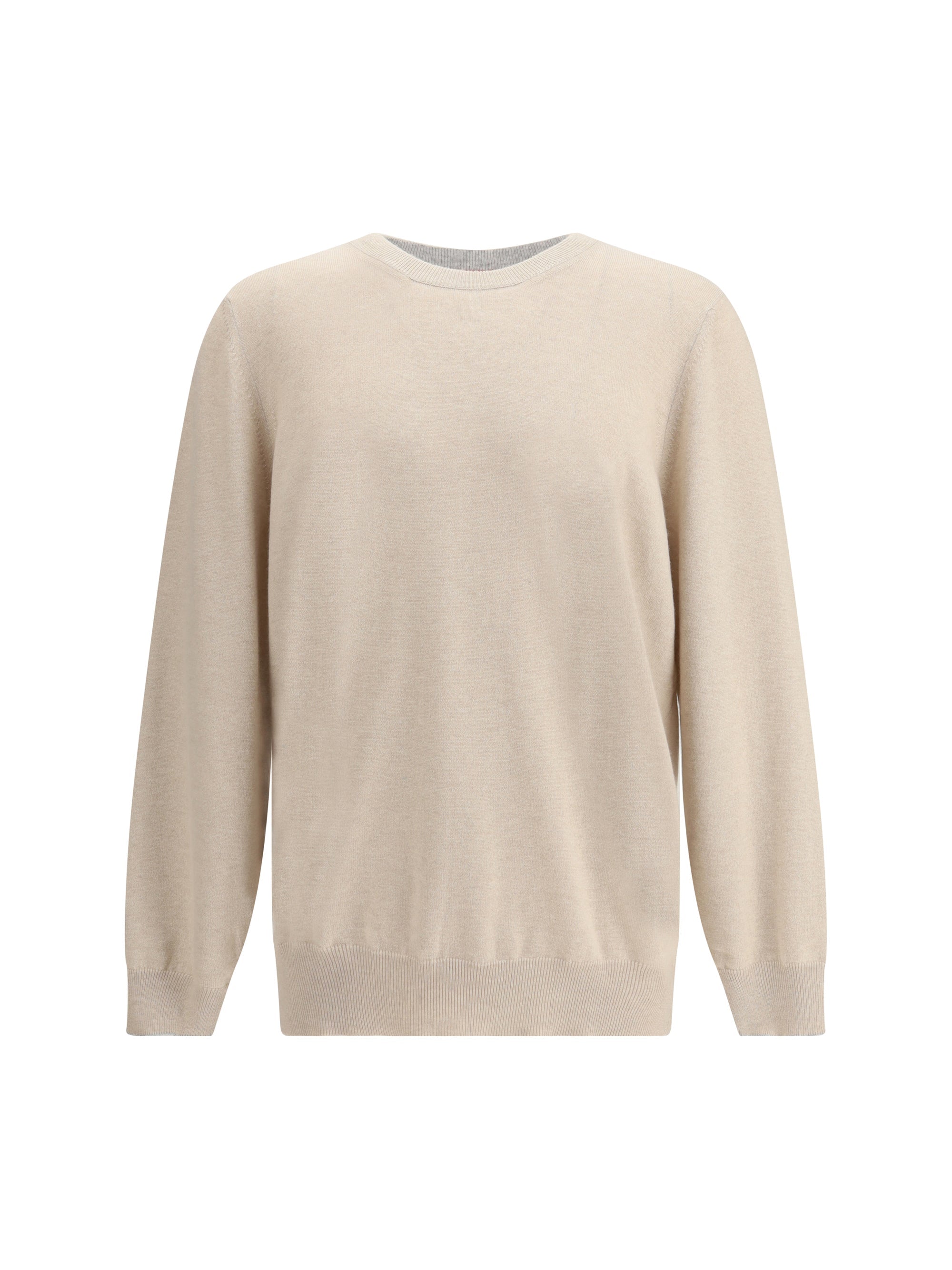 Brunello Cucinelli jersey de cuello redondo de cachemir — Beige