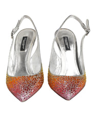Women's Multicolor Sequin Slingback Pumps Shoes Pl+pu+se+vi+goat