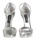 Women's Silver Leather Platform Keira Sandals Shoes Pl+pu