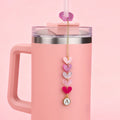 Vaso Acrílico Personalizado Corazones Rosas con Inicial Uso Diario Cumpleaños Aniversario Regalo para Mujer