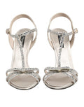 Women's Silver Strass Ankle Strap Heels Sandals Shoes Se+vi+goat