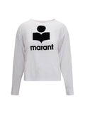 Marant Etoile Logo-Embroidered Linen Sweatshirt — White