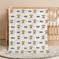 Personalizado lindo nube luna Highland vaca bebé Swaddle anudada sombrero conjunto manta con nombre Coming Home Outfit cumpleaños Baby Shower regalo para los recién nacidos