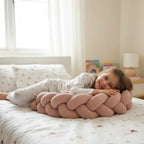 Braided Cot Bumper 210cm PINK
