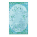 Soft Aqua Floral Oval Accent Rug