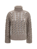 P.A.R.O.S.H. Perforated Virgin Wool Sweater — Gray