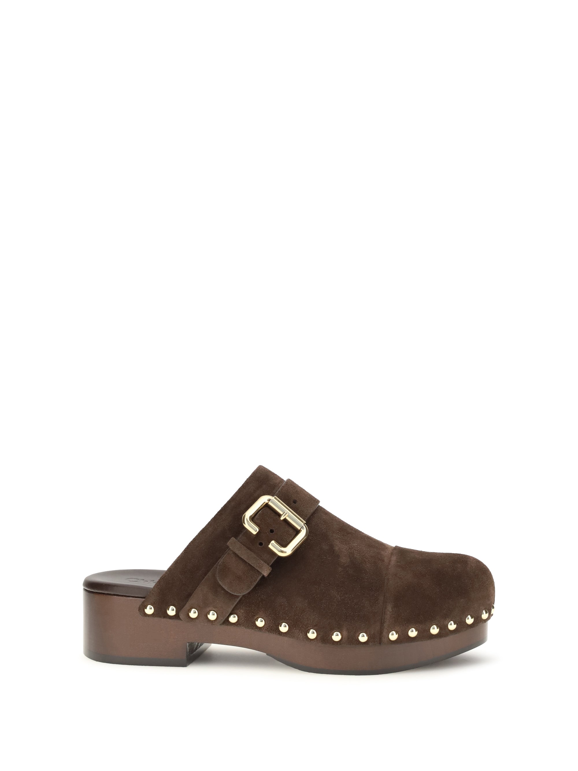 Chloé Jeannette Clog Mule — Brown