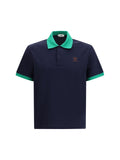 Versace Embroidered Cotton Piqué Polo — Navy