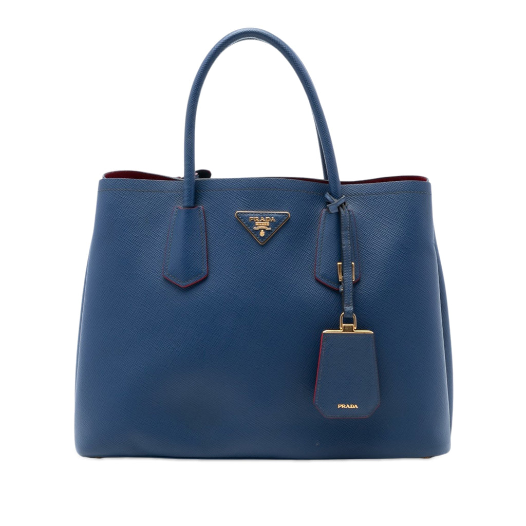 Medium Saffiano Cuir Double Satchel