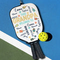 Funda impermeable personalizada This Belongs To Grandpa para pala de Pickleball con 1-12 nombres Cumpleaños Día del Padre Regalo para papá Abuelo Jugador de Pickleball