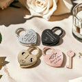 Personalizado Romántico Amor Nombre Fecha Diseño Corazón Cerradura con Llave Aniversario de Boda San Valentín Regalo para Pareja