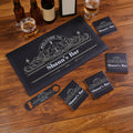 Juego de abrebotellas con posavasos retro personalizado con texto y año Accesorio de bar Regalo de cumpleaños del Día del Padre para barman Amante de los cócteles