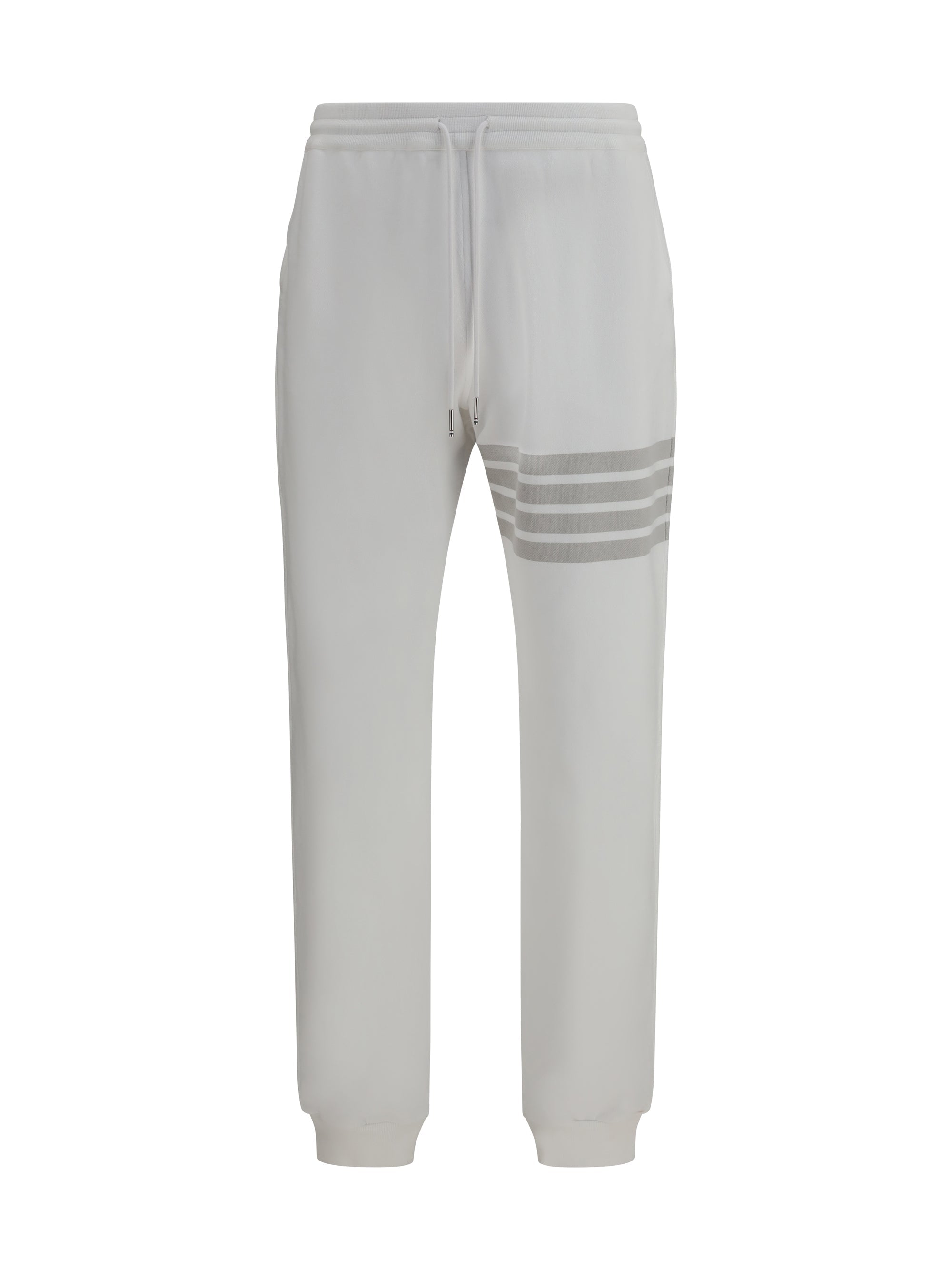 Thom Browne Striped Cotton Joggers — White