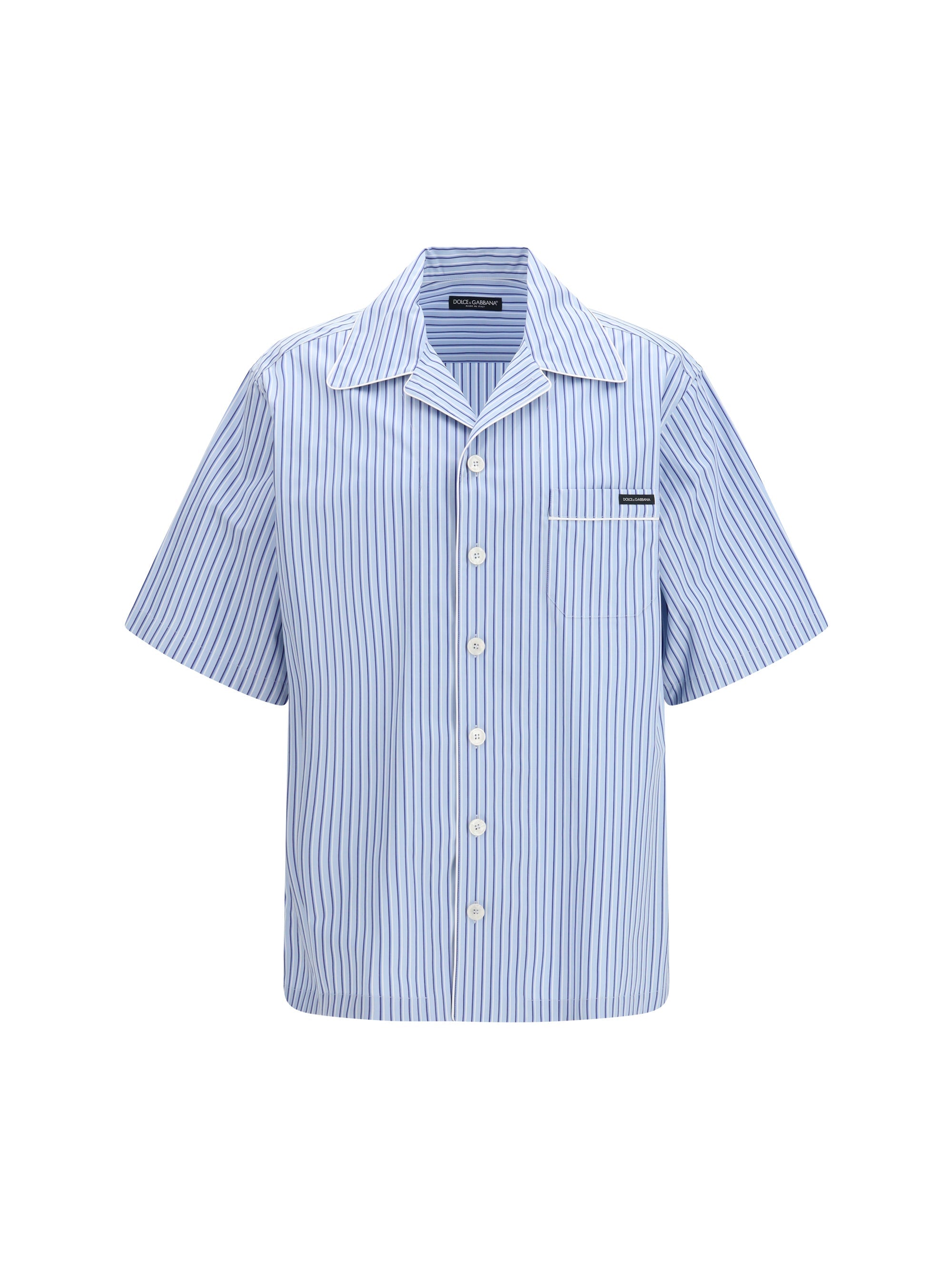 Dolce & Gabbana Striped Poplin Shirt — Blue