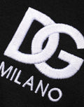 Men's Black Cotton Dg Logo Embroidery Top T-Shirt