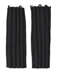 Men's Black Virgin Wool Knitted Fingerless Gloves