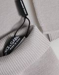Gray Virgin Wool Knitted Fingerless Men Gloves