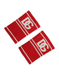 Men's Red White Dg Logo Cotton 1 Pair One Size Wristband And Accessory