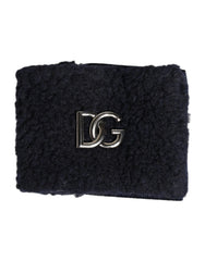 Black Polyester Logo Plaque Men One Size Wristband 05+pa+pl Accessory