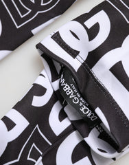 Women's Black White Dg Logo Elbow Length Mitten Gloves And 10+pl