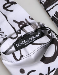Women's Dg Logo Elbow-Length Mittens Gloves White