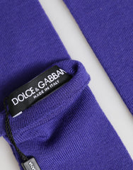 Women's Violet Wool Fingerless Elbow Length Mitten Gloves