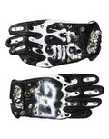 Women's Gloves Black White Crystal Wrist Length Mitten And 10+pl