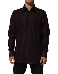 Men's Brown Cotton Longsleeve Martini Dress Shirt