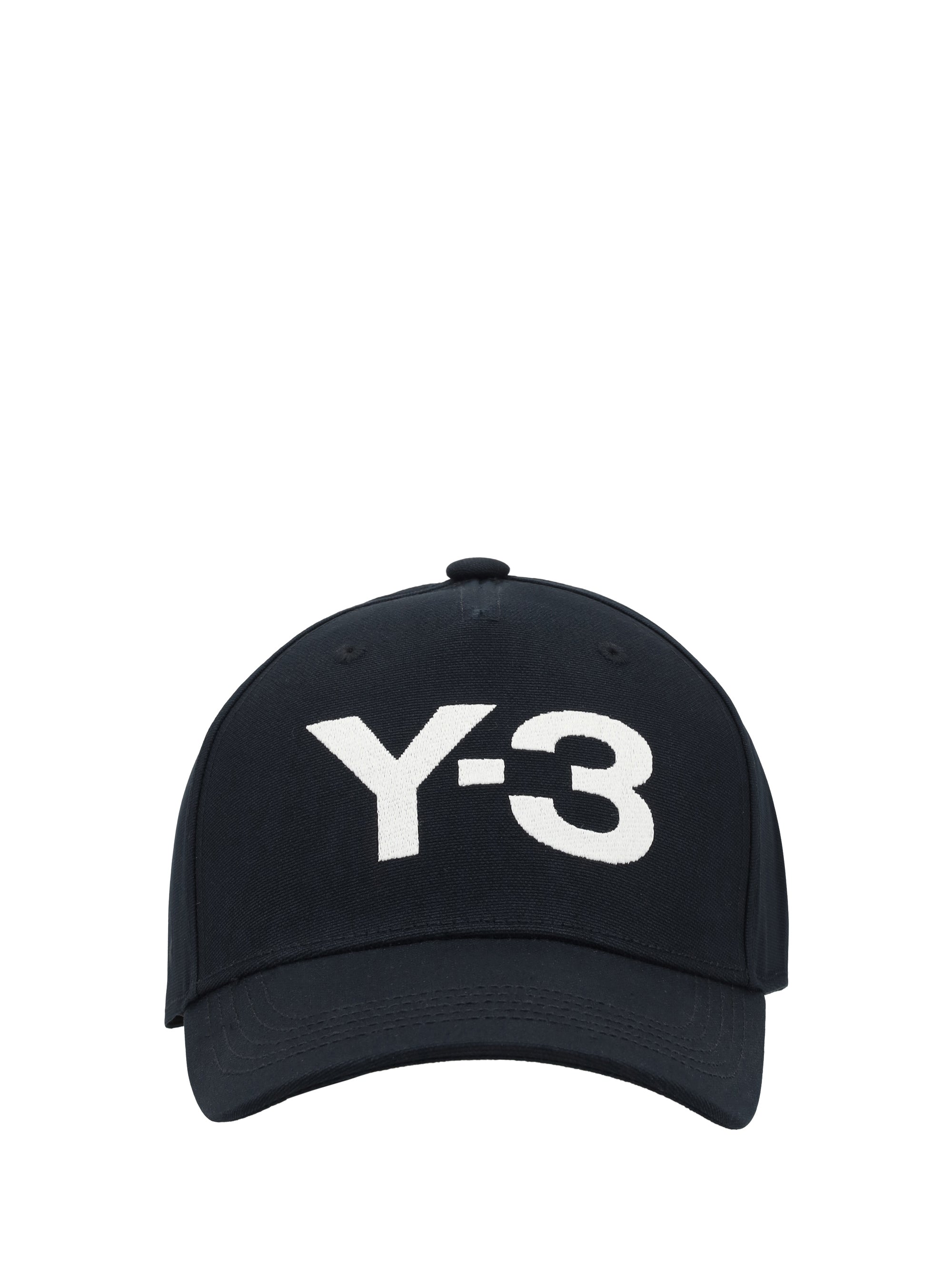 Y-3 JP1142 Logo-Embroidered Cotton Baseball Cap — Black